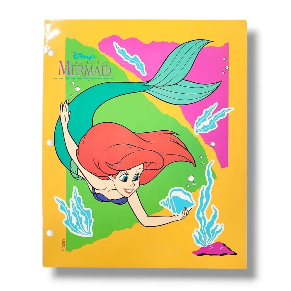 2 Vintage 90s‎ The Little Mermaid Pocket Folder Impact International EUC